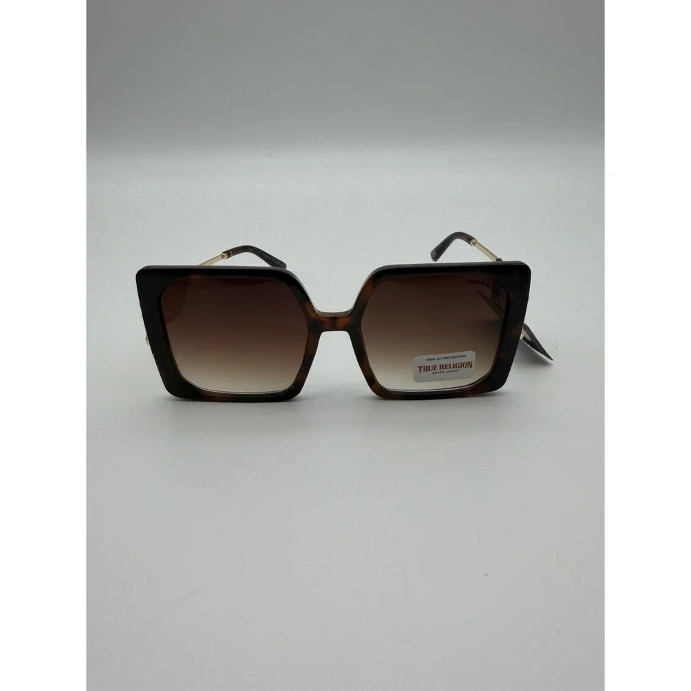 True Religion‎ Oversized Square Sunglasses - White & Marbled Tortoise NWT